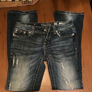 Miss Me Blue Boot Cut Jeans Distressed Vintage